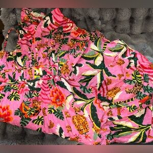 Gorgeous NWOT FARM Rio Pink Leopard Midi Dress